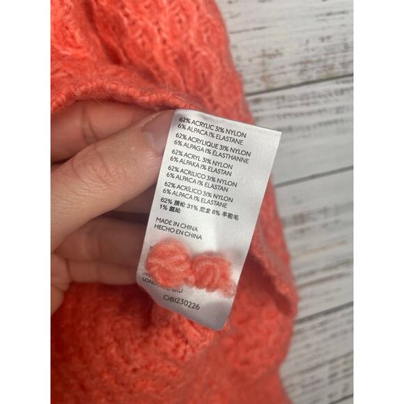 Anthropologie Bia Coral Mock Neck Tunic Sweater XS Alpaca Cozy Boho Oversized - Picture 8 of 12